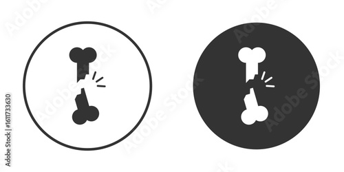 Broken bone icon for web, mobile and infographics.