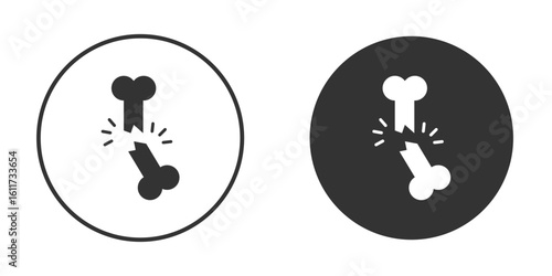 Broken bone icon for web, mobile and infographics.