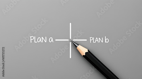 Pencil - direction indicator - choice of plan a or plan b. Business strategy, failure analysis and not give up.