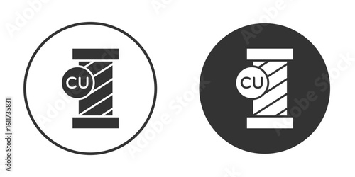 Copper icon for web, mobile and infographics.