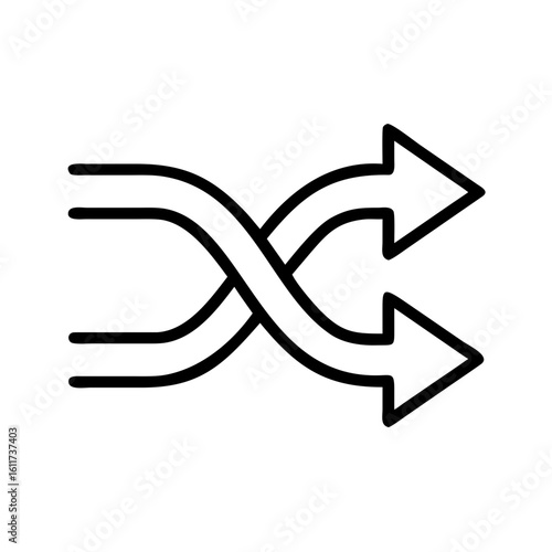 shuffle random order playback icon design.
