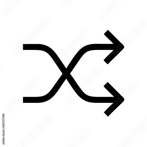 shuffle random order playback icon design.