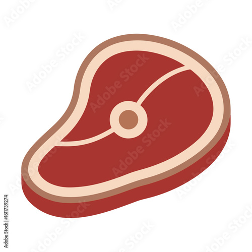 Raw beef steak with bone isolated on white background meat food
