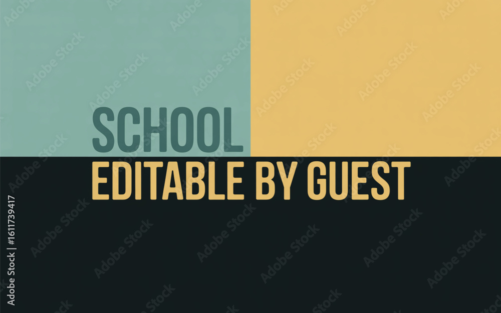 Obraz premium School editable by guest text typography