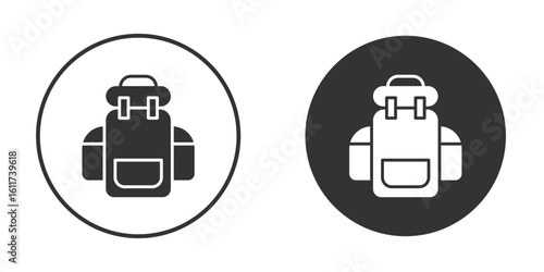 Hiking backpack icon for web, mobile and infographics.