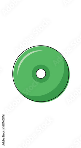 A simple green ring shape with a hole in the middle