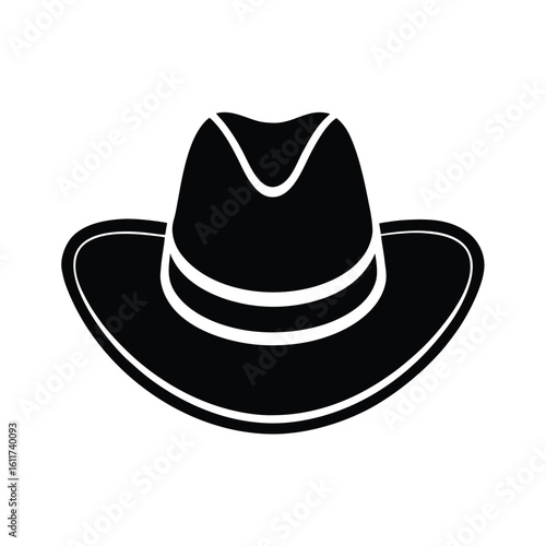 Canada labor day vector art of a black silhouette of a classic fedora hat with a band