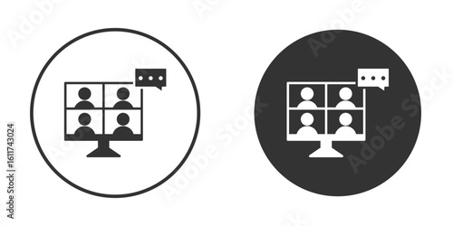 Online meeting icon for web, mobile and infographics.