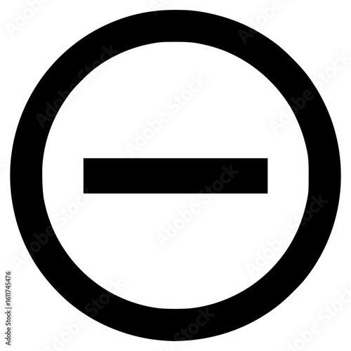 Minus symbol icon in simple vector style for minimalistic designs