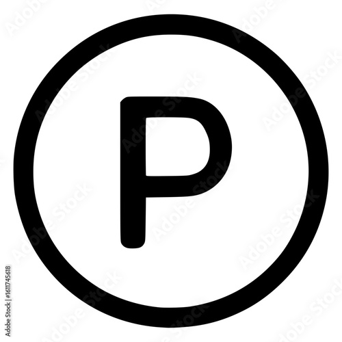 Parking icon vector in a circular design for easy recognition