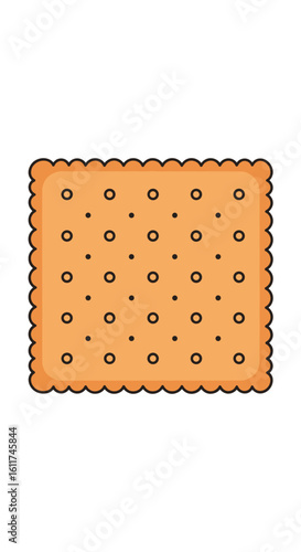 Crispy square baked snack with textured edges and small perforations