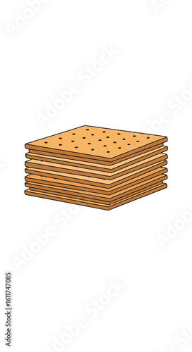 Crispy sweet wafer biscuit stack with creamy filling between layers