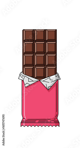 Enjoying a delicious chocolate bar with its wrapper partially open a sweet treat for any occasion