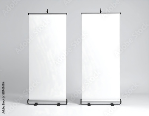 Wallpaper Mural Blank roll-up banners against a plain background Torontodigital.ca