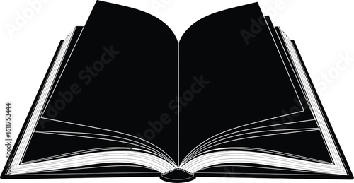 Open book illustration vector graphic design for reading and education use