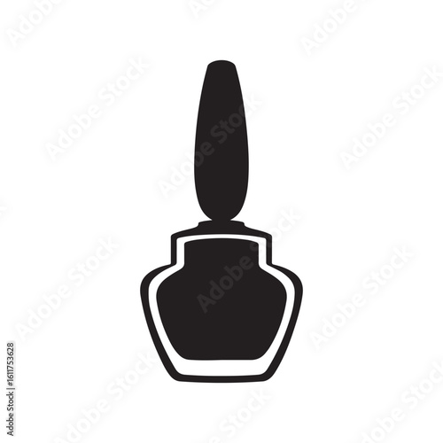 Elegant Nail Polish Bottle Silhouette for Beauty and Manicure Designs