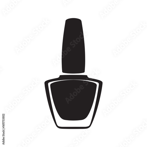 Elegant Nail Polish Bottle Silhouette for Beauty and Manicure Designs