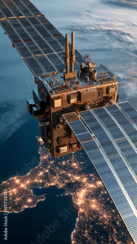 Satellite Orbit: Night Earth View