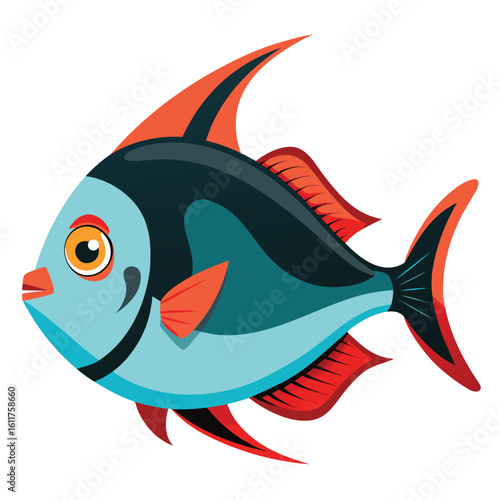 Vibrant opah moonfish illustration isolated on white background