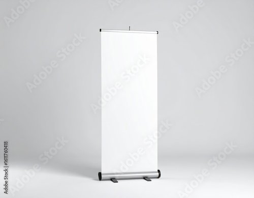 Blank white retractable banner stand mockup