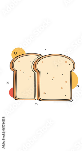 Two slices of delicious white bread ready for toasting and spreading butter with jam