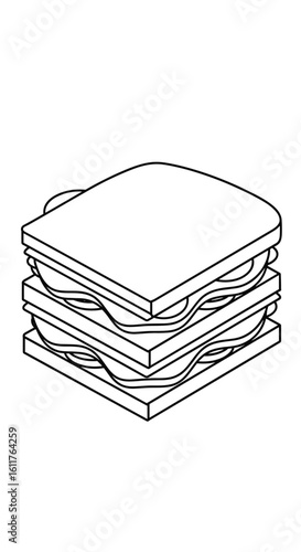 Delicious triple decker ham and cheese sandwich with fresh ingredients for a wholesome meal