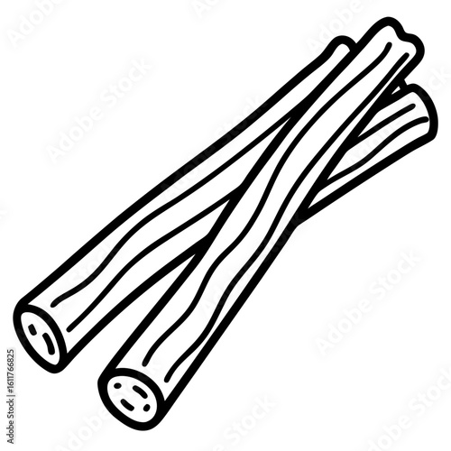 Cinnamon line art on white background