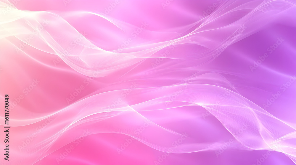 Obraz premium Abstract, soft, flowing lines in a spectrum of pastel colors, from pink to purple, with a luminous, ethereal quality