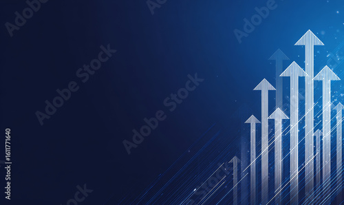 Blue background arrow up