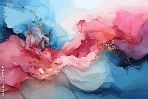 Vibrant watercolor splashes explode across the canvas, a dynamic symphony of colorful abstract expression. vector and illustration 