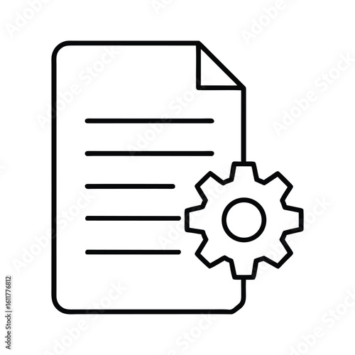 Document with gear icon representing settings or process paper page