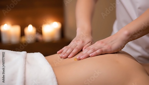 Wallpaper Mural Relaxing spa massage with warm candlelight creating a tranquil wellness experience Torontodigital.ca