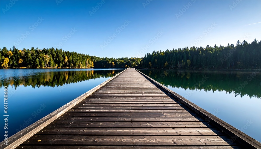 Obraz premium Serene lake dock path