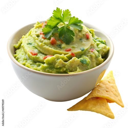 Delicious Guacamole with Tortilla Chips Vibrant Food Photography