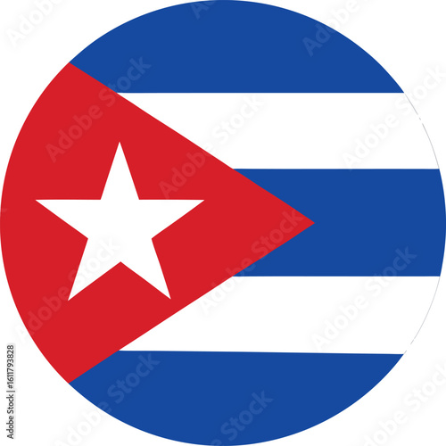 Free Download circular cuba national flag icon with blue white stripes and red triangle - GFXLoad