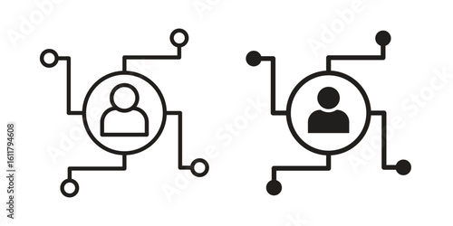 Affiliate marketing icon logo set. thin line concept simple icon or design element