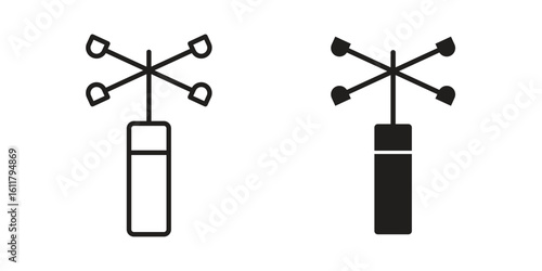 Anemometer icon logo set. thin line concept simple icon or design element