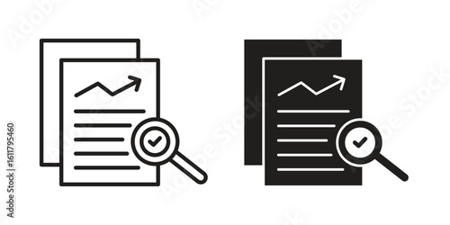 Auditors icon logo set. thin line concept simple icon or design element