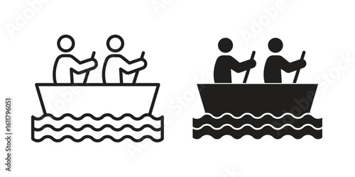 Boat race icon logo set. thin line concept simple icon or design element