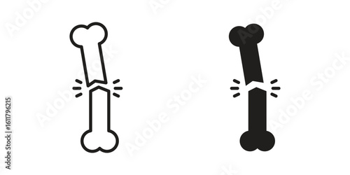 Broken bone icon logo set. thin line concept simple icon or design element