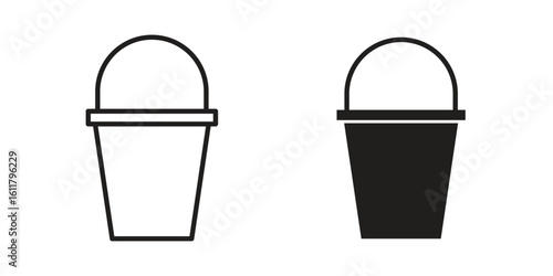 Bucket icon logo set. thin line concept simple icon or design element