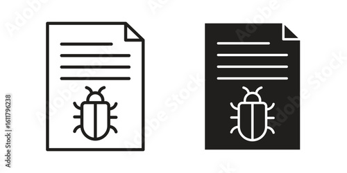 Bug report icon logo set. thin line concept simple icon or design element