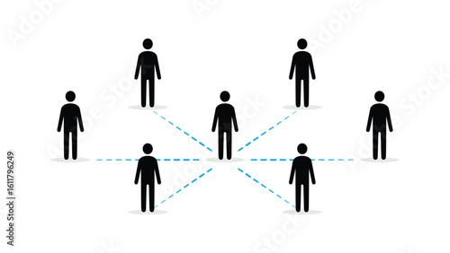 Group of people makes a connected human network, teamwork and communication, social interaction of a community