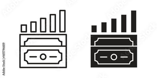 capital gain icon logo set. thin line concept simple icon or design element
