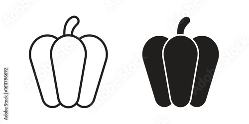 Capsicum icon logo set. thin line concept simple icon or design element