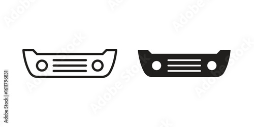 Car bumper icon logo set. thin line concept simple icon or design element
