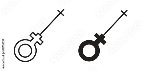 Car dipstick icon logo set. thin line concept simple icon or design element