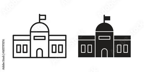 City hall icon logo set. thin line concept simple icon or design element