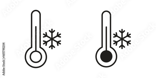 Cold icon logo set. thin line concept simple icon or design element