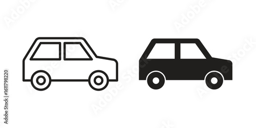Compact car icon logo set. thin line concept simple icon or design element
